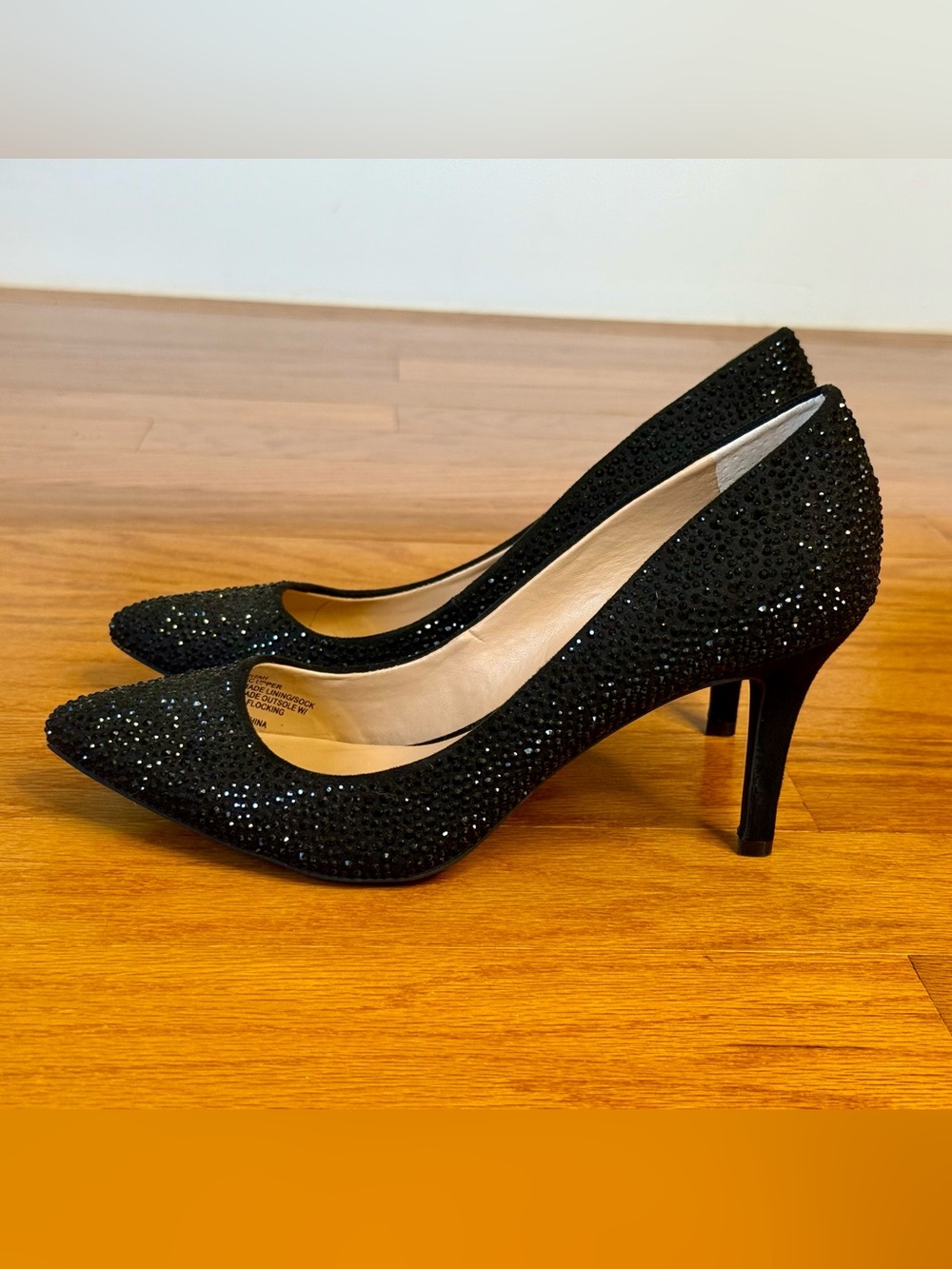INC International Concepts Zitah Rhinestone Pointed Toe Pumps Black Size 6.5 - Picture 8 of 11